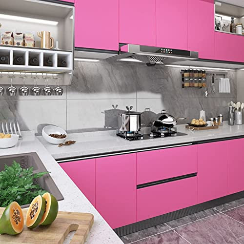 Homgoday Möbelfolie, selbstklebend, für Möbel, Rosa, glänzend, 500 x 90 cm, aus PVC, Innenmöbel für Wohnzimmer, Büro, Schlafzimmer