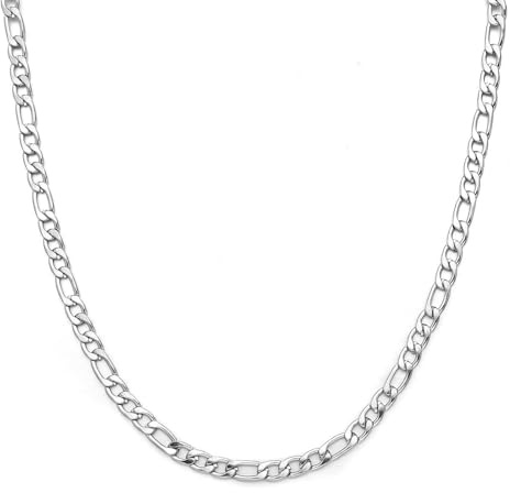 XUEBAIFU Halskette Herren 4mm Figaro Kette 925 Silber Kette für Damen Männer Silberkette Kubanische Halsketten hypoallergen Herrenkette 40/45/50/55/60/65/70/75cm
