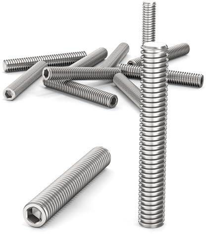 ORTAVA 20 Stück Madenschrauben, Gewindestifte M6 x 40 mm DIN 913 / ISO 4026 mit Innensechskant (ISK) und Kegelkuppe, Madenschraube Edelstahl(Silber)