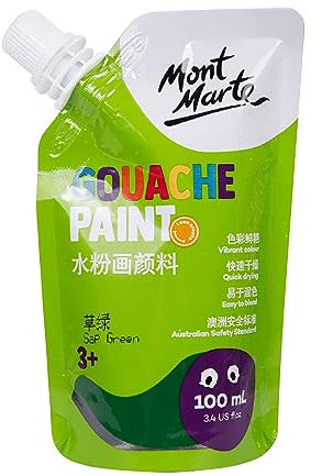 GAOSHA Gouachefarbe, 11 Farben (100 ml Beutel), in Beuteln, reichhaltige Pigmente, verblassend, einfarbige Farbe für