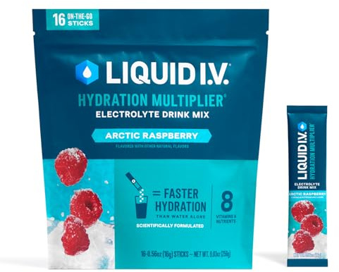 Liquid I.V.® Hydration Multiplier - Arctic Raspberry | Electrolyte Powder Drink Mix | 1 Pack (16 Servings)