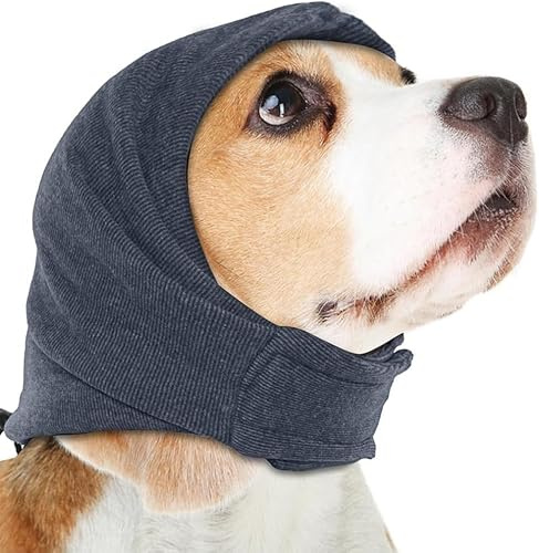 Ohrenschutz Snoods für Hunde Gehörschutz für Hund Hundeschal Lärmschutz | Geräuschdämpfend Angstlösend Verstellbarem Ohrenschützer Hund für Angstlinderung Beruhigung Gewitter und Pflege (L)