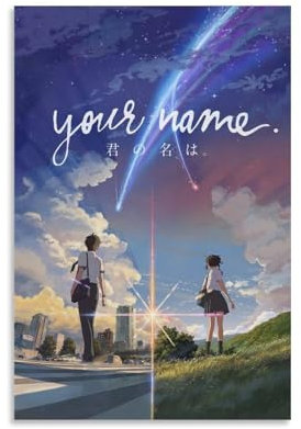 ZHXIAOLDE Póster de anime Kimi No Na Wa Your Name Póster Pintura Decorativa Lienzo Arte de Pared Salón Póster Dormitorio Pintura, Arte de Pared Impresión de Imagen Moderna Decoración de Habitación