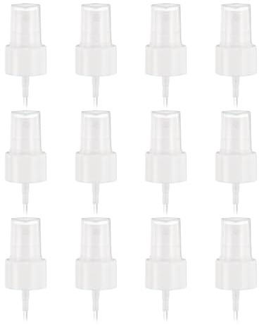 sourcing map 12 Pcs White Spray Top, 24/410 Fine Mist Sprayer Reusable Replacement Spray Bottle Pump Plastic Top for Cosmetic Perfume and Body Sprays Bottle