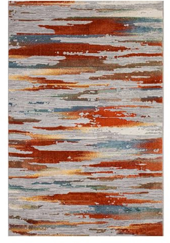 OLIVO.shop ERA PAINT Tappeto colorato, Tappeto cameretta, Tappeto arredo bambini, Tappeto moderno salotto, Tappeto arredo lavabile, varie misure. (130x190 cm)