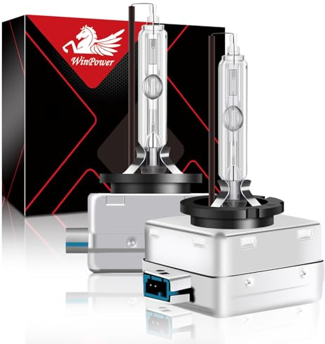 WinPower D8S Ampoule Xenon 35W Ampoules Voiture de Phares 4300K Blanc Chaud Lampe à Décharge 12V HID kit de Conversion, 2 Ampoules