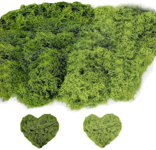 GIUSOBG Musgo Artificial Verde Oscuro 100g Verde Claro 100g Estilo de Felpa Plantas Artificiales Decorativas, Simulación Eutilizable Césped Artificial Musgo Adecuado para Jardín en Miniatura Musgo