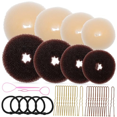 Ipetboom Hair Bun Maker Donut Buns u Pins Hair Bands Pink Pins Maker for Accessories Women