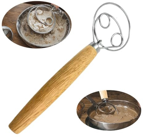 Frusta danese per impasto, grande, 24 cm, frusta danese per impasto, pane, pizza e biscotti
