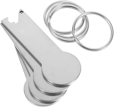SECFOU 4pcs Shopping Trolley Token Keychain Stainless Steel Bottle Opener Keyring Vintage Keys Shopping Cart Tokens
