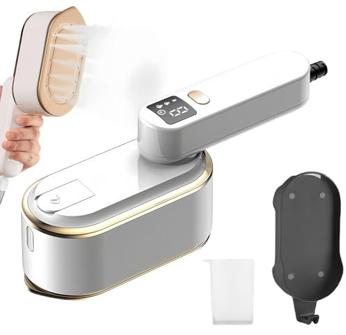 Travel Clothes Steamer with Led Screen, Handheld Portable Iron, 3 Steam Modes and 150ml Water Tank, 180° Foldable Anti-Wrinkle Steamer for Travel and Home