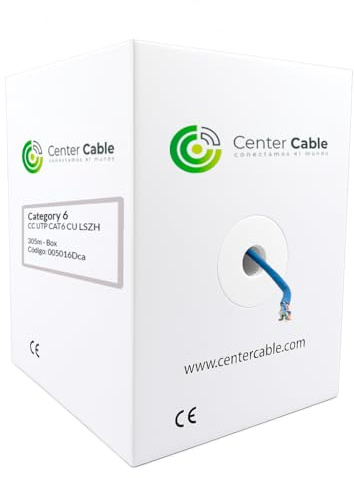 Center Cable Cable FTP Cat6 Cobre 23AWG LSZH 305m Azul Blindado, Alta Velocidad, CPR Eca, Red LAN, Datos, Voz y Vídeo CC005006