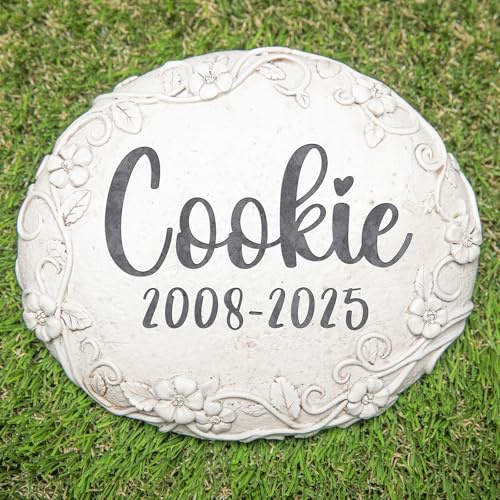 HENTOL Personalized Pet Memorial Stone – Custom Engraved Headstone for Dog, Cat, Rabbit & Small Animals – Outdoor Grave Marker for Garden or Yard, Pet Tombstone for Loss of Beloved Pet