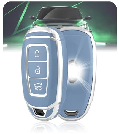LELNOOS Autoschlüssel Hülle, Silikon Schlüsselhülle Schutz Schlüsselcover für Hyundai i30 n i20 n i10 i40 i35 ix35 ix25 ix20 Kona Tucson Santa Fe Ioniq Bayon Creta Nexo Staria