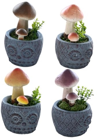 Abaodam 4 pièces Plantes Décoratives Pot Artificiel Faux Colorés pour Bureau Salon Cuisine et Chambre Décoration Facile sans Entretien Ambiance Naturelle Réaliste