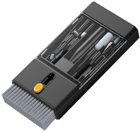Kits de limpieza multiunción 22 en 1 para teclados, auriculares, teléfonos, incluye funda de almacenamiento de tela de microfibra de cepillo, extractor de teclas para teclados mecánicos