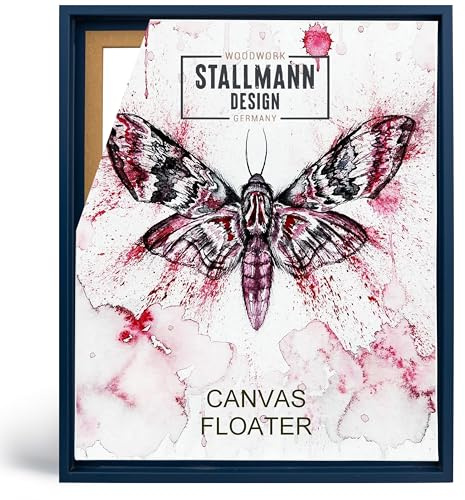 Stallmann Design Schattenfugenrahmen 50 x 70 cm | Farbe: Marine Blau | Leer-Rahmen für Leinwände auf Keilrahmen | mit Montagezubehör | ohne Glas und Rückwand