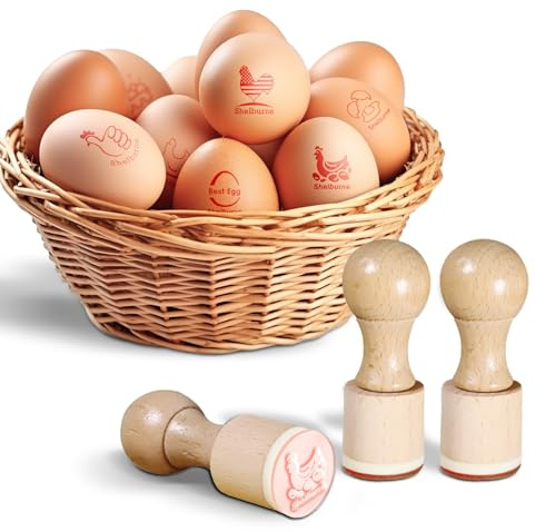 Individuelle Eierstempel – Personalisierte Stempel | Frische Eier vom Bauernhof, individuelle Stempel mit Name/Datum/Logo für Bauernmärkte, Heimlandwirtschaft und mehr (Eierstempel)