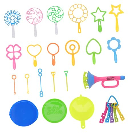 FIXOSHEE 29 pièces Set Baguettes à Bulles avec Plateau pour Garçon Fille Jeu Extérieur Bulles de Savon et Facile à Tenir Accessoires Ludiques pour Fêtes et Activités Plein Air