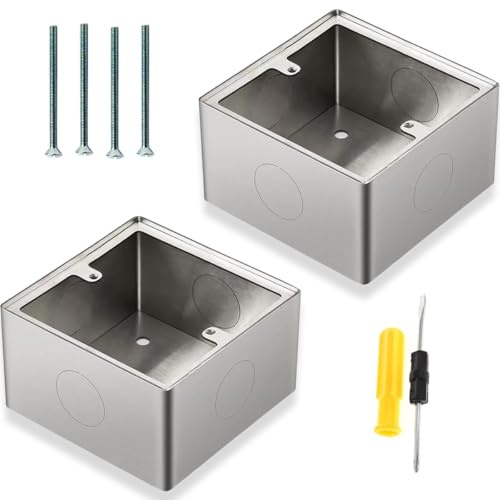 Acmerota 50 mm Aufputzdose Aufputzgehäuse Aufputzrahmen Aufputz-Rahmen Für Lichtschalter, Ethernet-Kabel-Netzwerkbuchsen, Unterputzdosen 86 x 86 mm - 50mm Tiefe