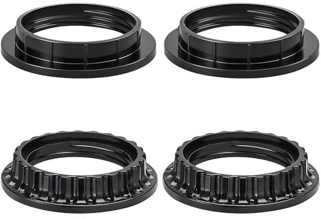 Lamp Shade Rings,4 PCS Light Socket Shade Rings,2 Sizes E26 Light Socket Collar Ring,Threaded Reducers for Hanging Lamp Holders