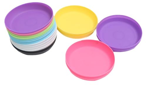 Luxshiny 25 pièces Coupelles pour Pots de Fleurs Plastique Plateaux Ronds pour Plantes Support et Résistant Soleil Accessoires pour Jardin et Intérieur Couleurs Assorties