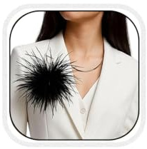 Bcenoilua Feder Brosche Fluffy Straußenfeder Anstecker Vintage Stil Hutaccessoire Braut Hochzeit Party Haarclip Fascinator Kleid Up Corsage Pin Hut Zubehör für Frauen
