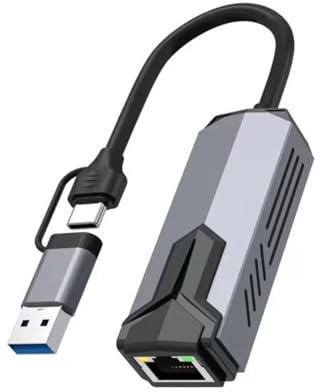 Akfldms Tarjeta de Red Cableada 5G, Adaptador Ethernet USB 3.0 Tipo C A RJ45 de 5000 Mbps de Alta Velocidad para Portátiles, Computadoras de Escritorio y Tabletas.
