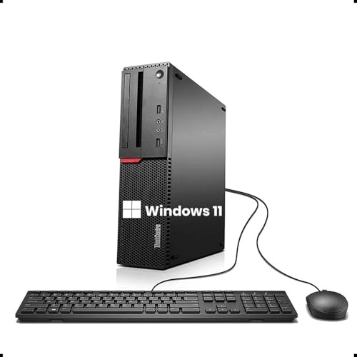 Lenovo Desktop M700 SFF Thinkcentre Ordinateur PC Win 11, Intel Core i7-6700, 8 Go de RAM, 256 Go SSD, VGA, DisplayPort, US QWERTY Clavier (Renouvellé)