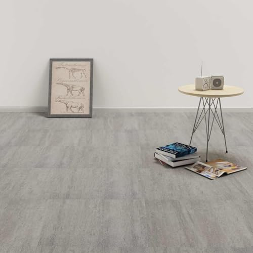Tavole da pavimento in PVC, grigio scuro, melange, 55 pezzi, 5,11 m², autoadesive, quadrate, 30,5 x 30,5 cm, interni moderni, soggiorno, camera da letto, cucina, bagno durevole