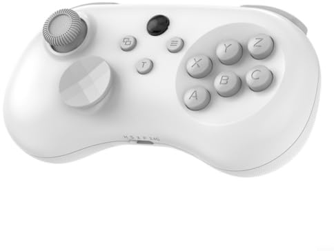 Risveglio Controller di gioco wireless con joystick effetto Hall, 6 pulsanti per layout arcade, tasti regolabili per interruttore per ps4 per ps3 PC mobile (bianco)