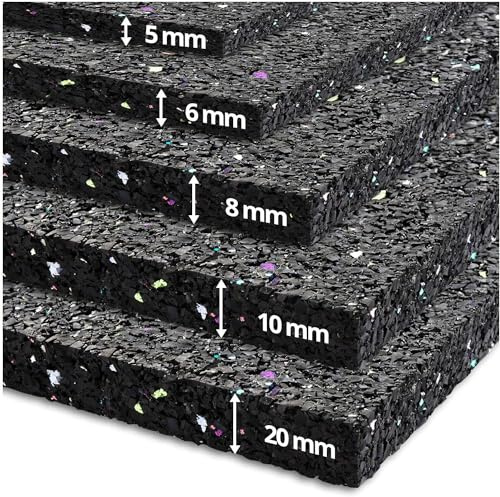 etm | Dalle Anti-Vibrations recyclée, Fabriqué en Allemagne – Découpable | Machine à Laver - Tapis Antibruit | Insonorisant, Isolant, en Caoutchouc Recyclé | Épaisseur : 20 mm – 500 x 60 cm