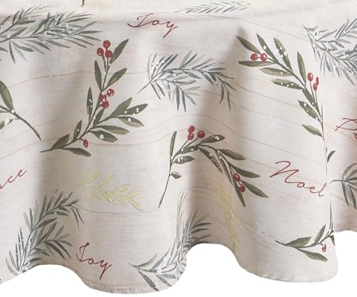 Elrene Farmhouse Living Holiday Buffalo-Check Fabric, Multi, 60 in x 84 in Oval (Tablecloth)