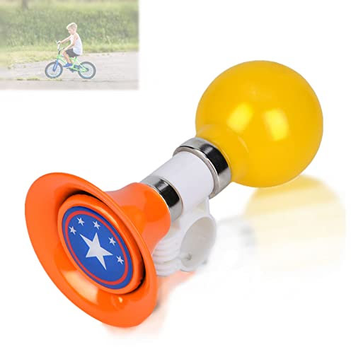 Gummi Kinderfahrrad Hupe, Metall Gummi Laut Kinderfahrrad Hupe Fahrrad Warnglocke für Jungen Mädchen Fahrradzubehör(Orange)