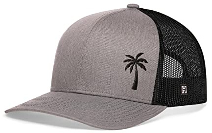 Palm Tree Hat - Beach Trucker Hat Baseball Cap Snapback Golf Surf Hat Sonnenhut - Grau - Einheitsgröße