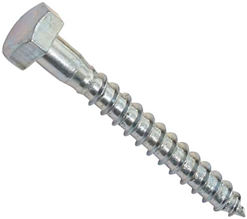 AERZETIX - Lot de 10 - Tirefond Vis à Bois M10x80mm - à Tête Hexagonale 6 Pans - DIN571 - en Acier Zingué - Assemblage Fixation Charpente Ossature Contreplaqués Agglomérés