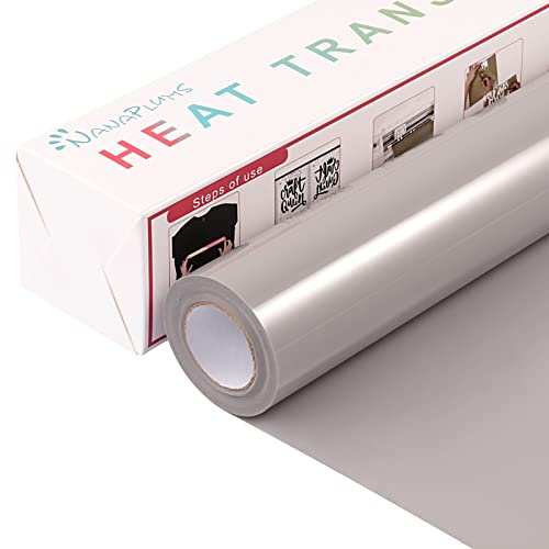 NANAPLUMS Plotterfolie Textil 4 m, Flexfolie, Bügelfolie für T-Shirts, Grau | Heat Transfer Vinyl, leicht zu schneiden & zu entgittern; Iron-on Folie für Schneideplotter, T-Shirts, Hoodies und Textilien.