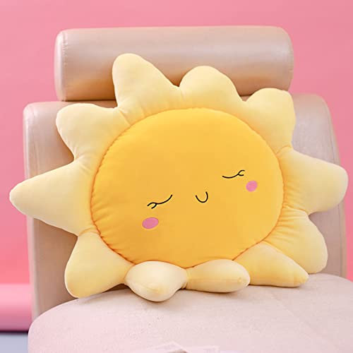 EXQULEG Super süße Wolke Sonne Kuschelkissen,Mädchen und Jungen Plüschtier Spielzeug Sofa Kissen Kissen Dekokissen für Baby- und Kinderzimmer, Wolkenkissen, Zierkissen (Sonne,klein)