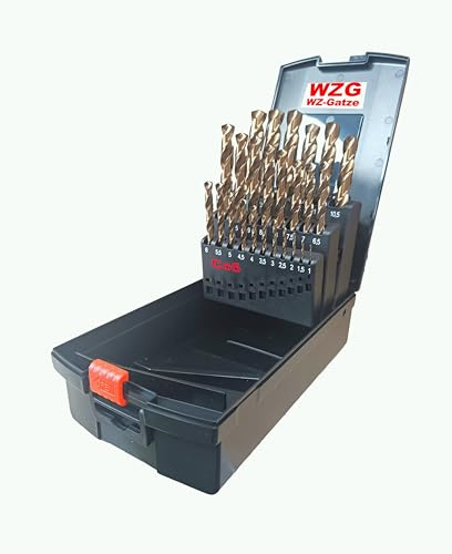 25-tlg. HSS-E Co5 Spiralbohrer Set für VA, V2A, V4A Metallbohrer WZG