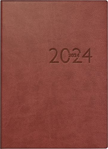 rido/idé Wochenkalender Modell perfect/Technik I 2024 2 Seiten = 1 Woche Blattgröße 10 x 14 cm bordeaux