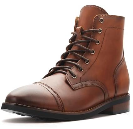 PARTY Mens Dress Boots - Casual Lace-up Chukka Leather Boots for Men,LINUS-TAN-11