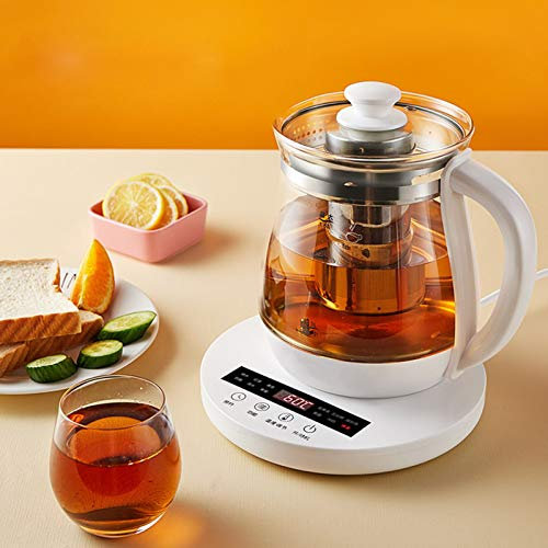 Hervidor eléctrico de vidrio,Tetera de acero inoxi Hervidor eléctrico 1.8L Olla de vidrio de gran capacidad for la salud Olla Tetera eléctrica de vidrio engrosado completamente automática Tetera con c