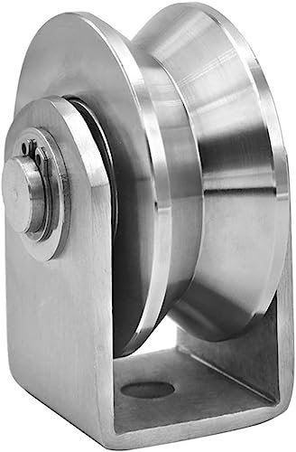 Seilräder, Rollen, Rollen, Rillenrollenrad mit 2 Lagerrollen, Kabelrollenblock, robust, for Wäscheleine/Seil, DIY-Befestigungs-Hebeblöcke (Größe: 54 mm U-Typ) (Größe: 54 mm H-Typ). (Size : 54mm V typ