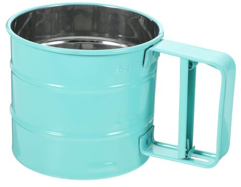 MAGICLULU Mehlsieb Tasse Kitchen Filter haushaltssieb Ergonomisches Mehlsieb Langlebiges Mehlsieb Rosa Mehlsieb Handkurbelsieb Edelstahlmehlsieb Kuchen Handlich Filterbecher Rostfreier Stahl