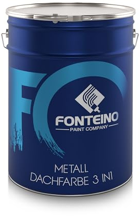 Metall Dachlack 3in1 Dachbeschichtung Sockelfarbe Metallschutzlack Feuerrot - 2,5L
