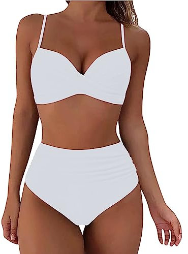 WILLBEST meerjungfrauenflosse mädchen Badeanzug rückenfrei Badeanzug Damen mit Shorts Sport sportkleidung Frauen Unterhosen Damen Spitze Retro Bikini rosa Unterhosen+Damen Bikini XXL badea