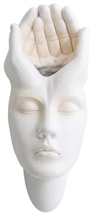 Ctwezoikmt Nordische Abstrakte Wandvase mit Menschlichem Gesicht, Wandvase mit Horror-Menschengesicht, Wandbehang, Blumentopf, Menschliches Porträt, Wandpflanzer, Heimdekoration – Einfach zu Bedienen