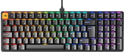 Glorious Gaming GMMK 2 Full Size (96%) - Clavier de Jeu mécanique, Cadre Aluminium, Personnalisable, Capuchons de Touches doubleshot, switches Fox, RGB, Disposition AZERTY française - Noir