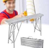 Andamio plegable con plataforma de trabajo, altura ajustable, andamio portátil para decoración, limpieza, construcción, hogar, 160 cm