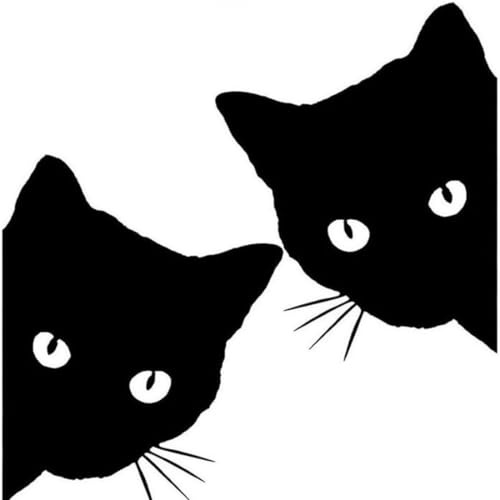 GNHG 2 pièces Autocollant Chat, Noir, Autocollants de Voiture drôles, pour Voiture/Moto/vélo
